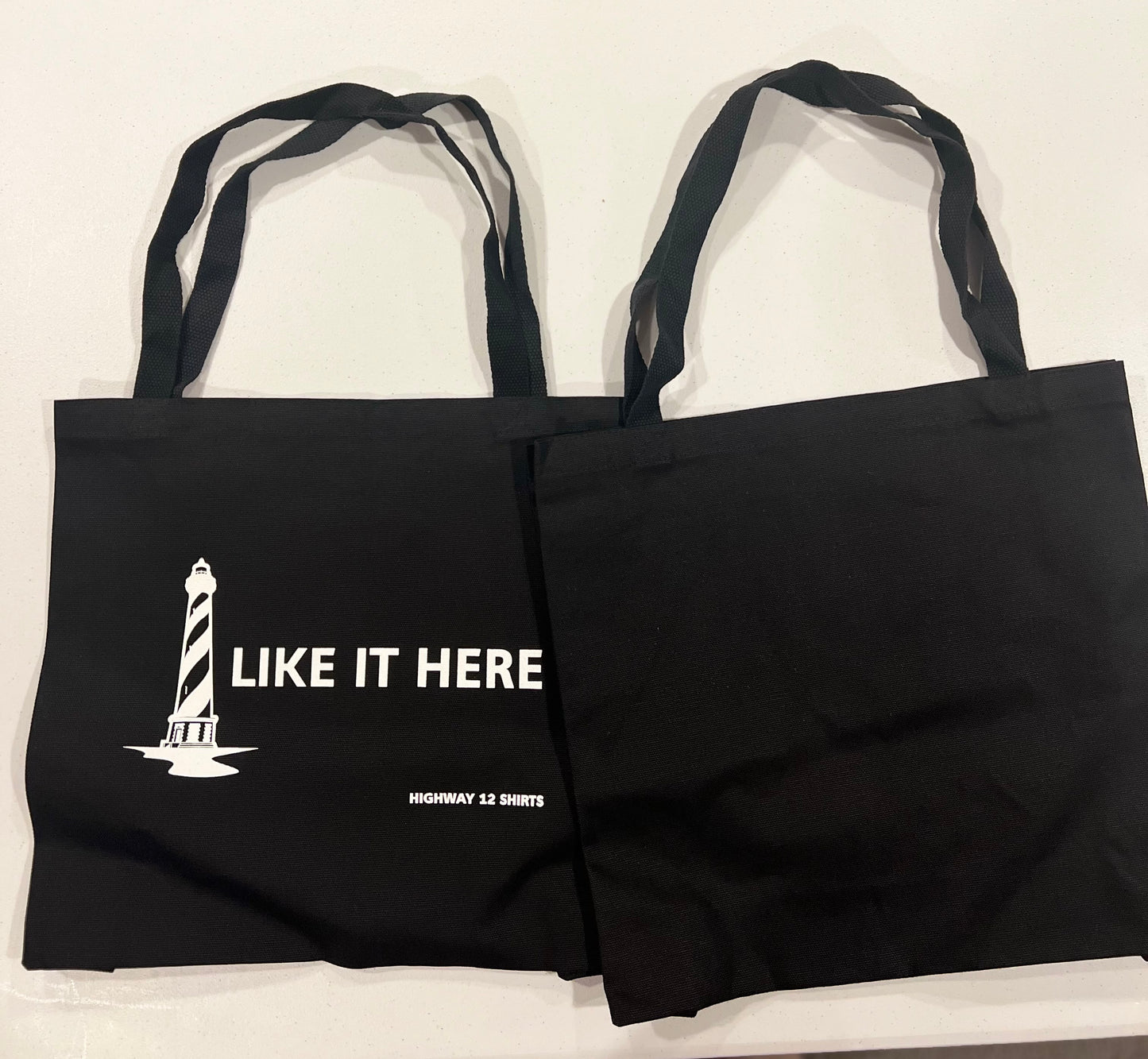 I LIKE IT HERE tote bag