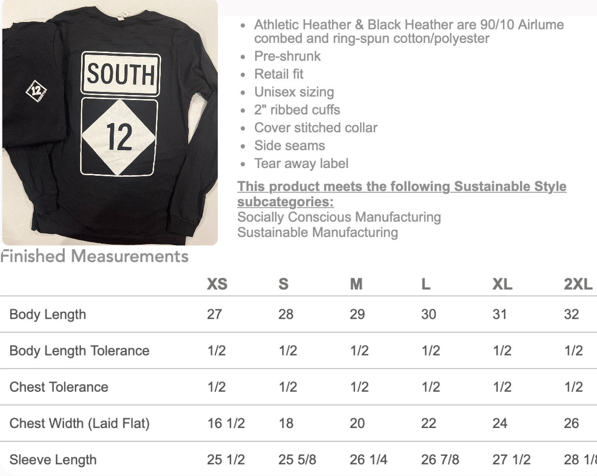 12 South long sleeve