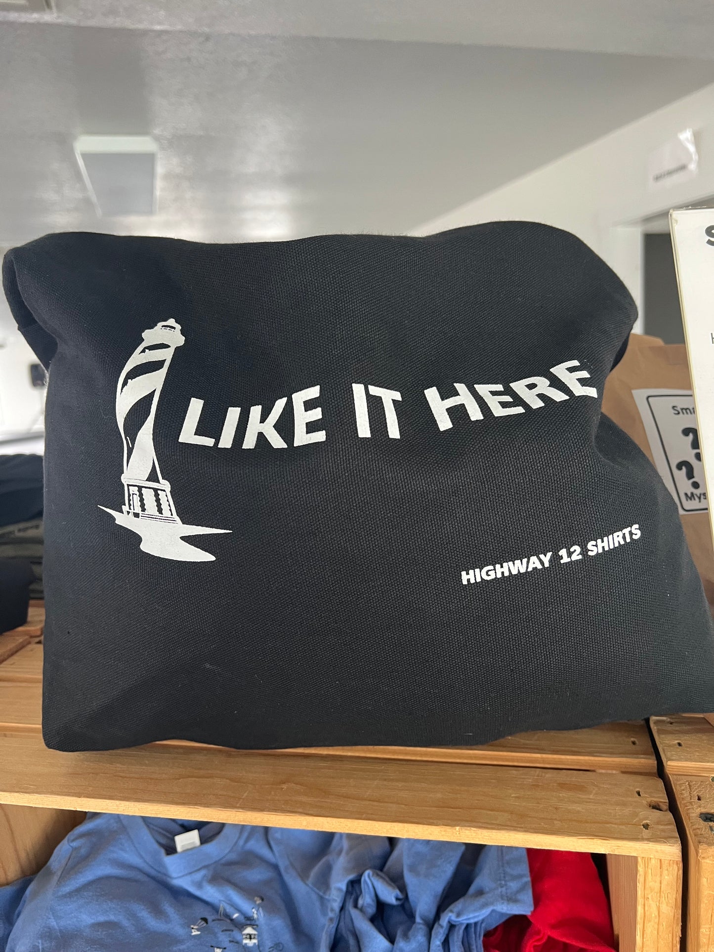 I LIKE IT HERE tote bag