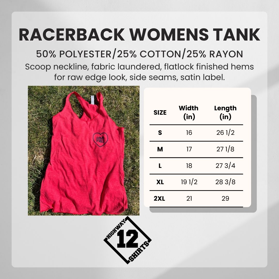 size chart women's tank top