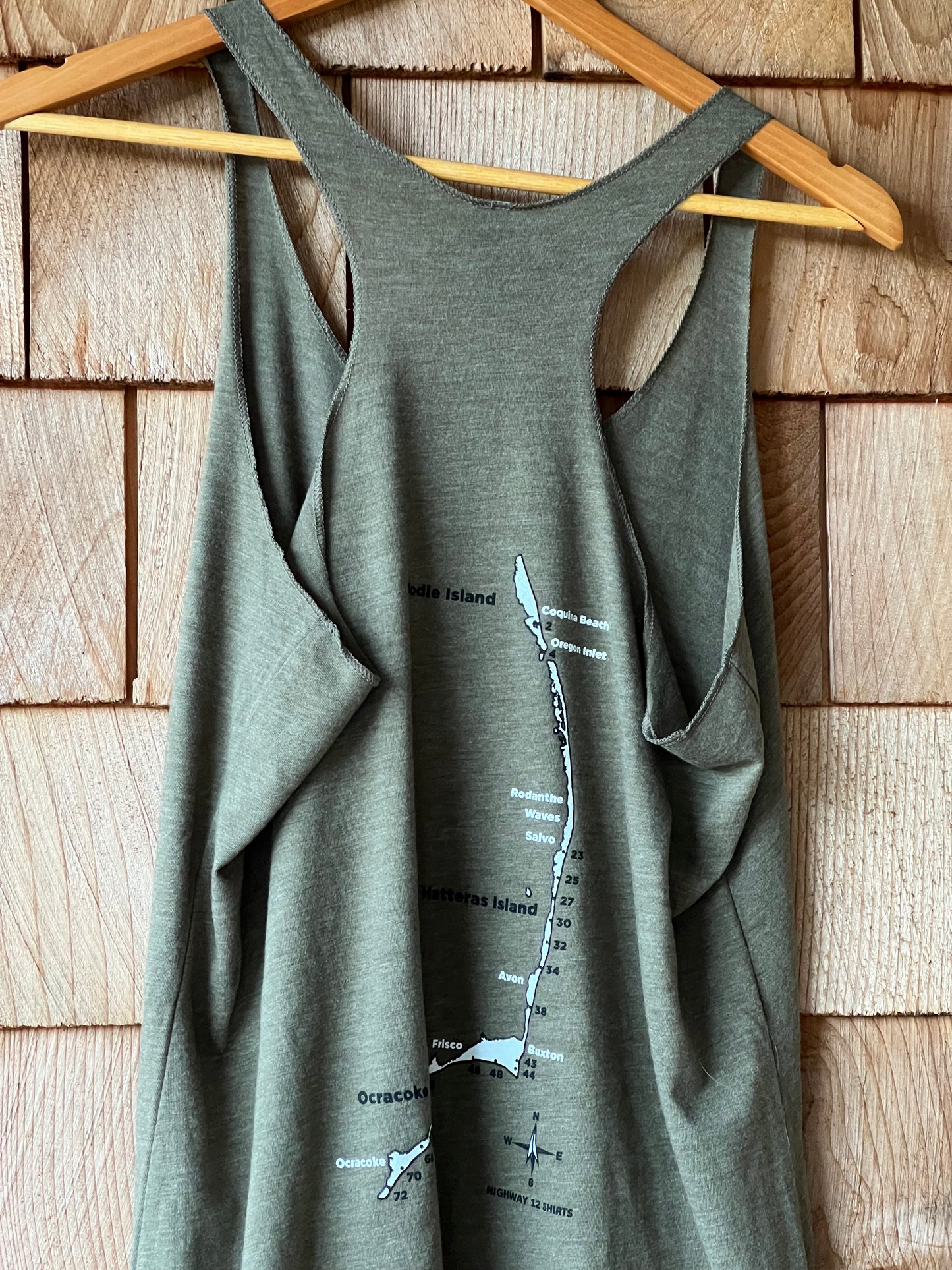 Ramp map for the Cape Hatteras National Seashore on clothing!  Air Down 