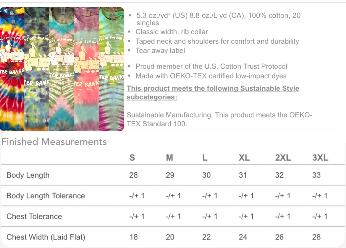 Days of Sun & Sea adult tie dye