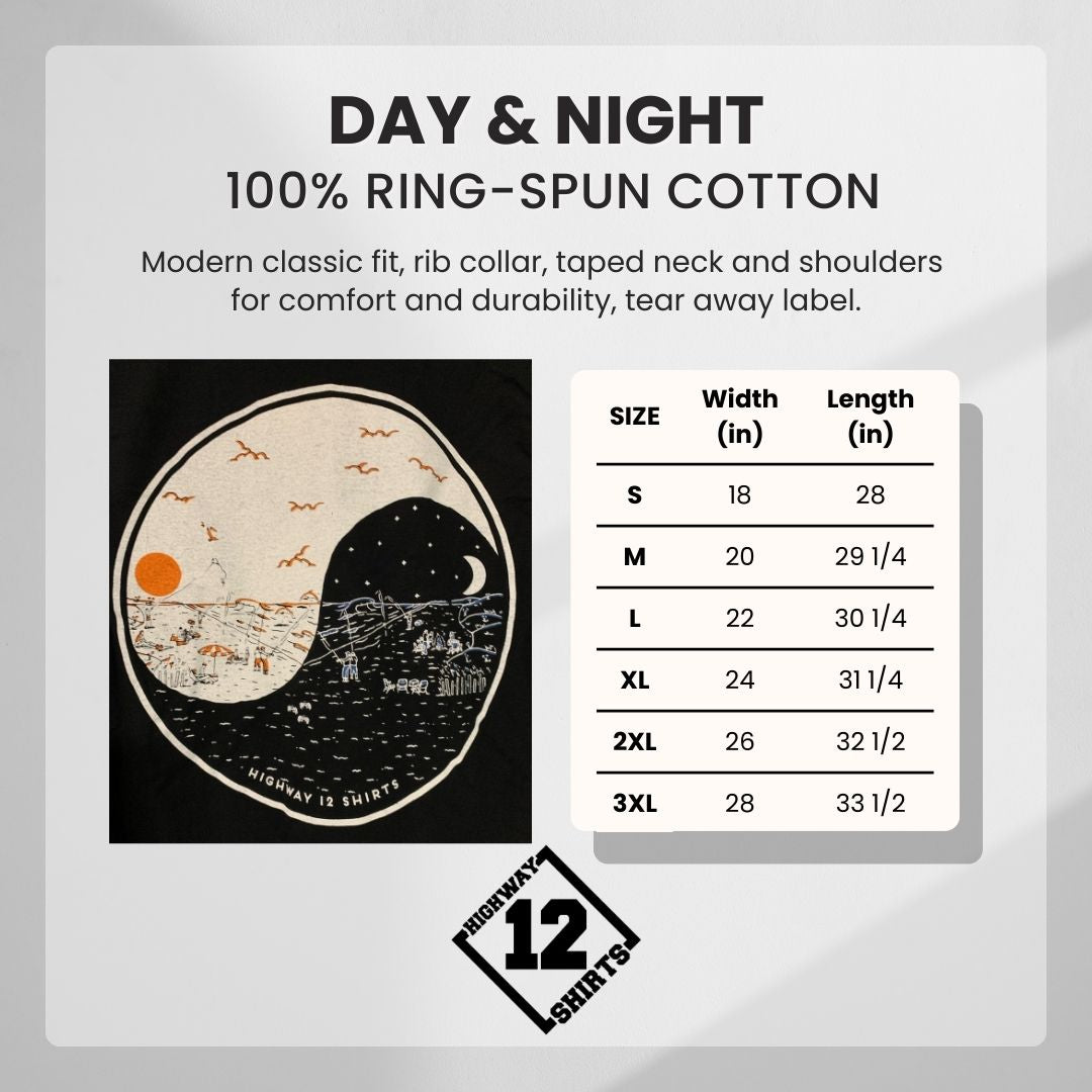 Size chart short sleeve shirt