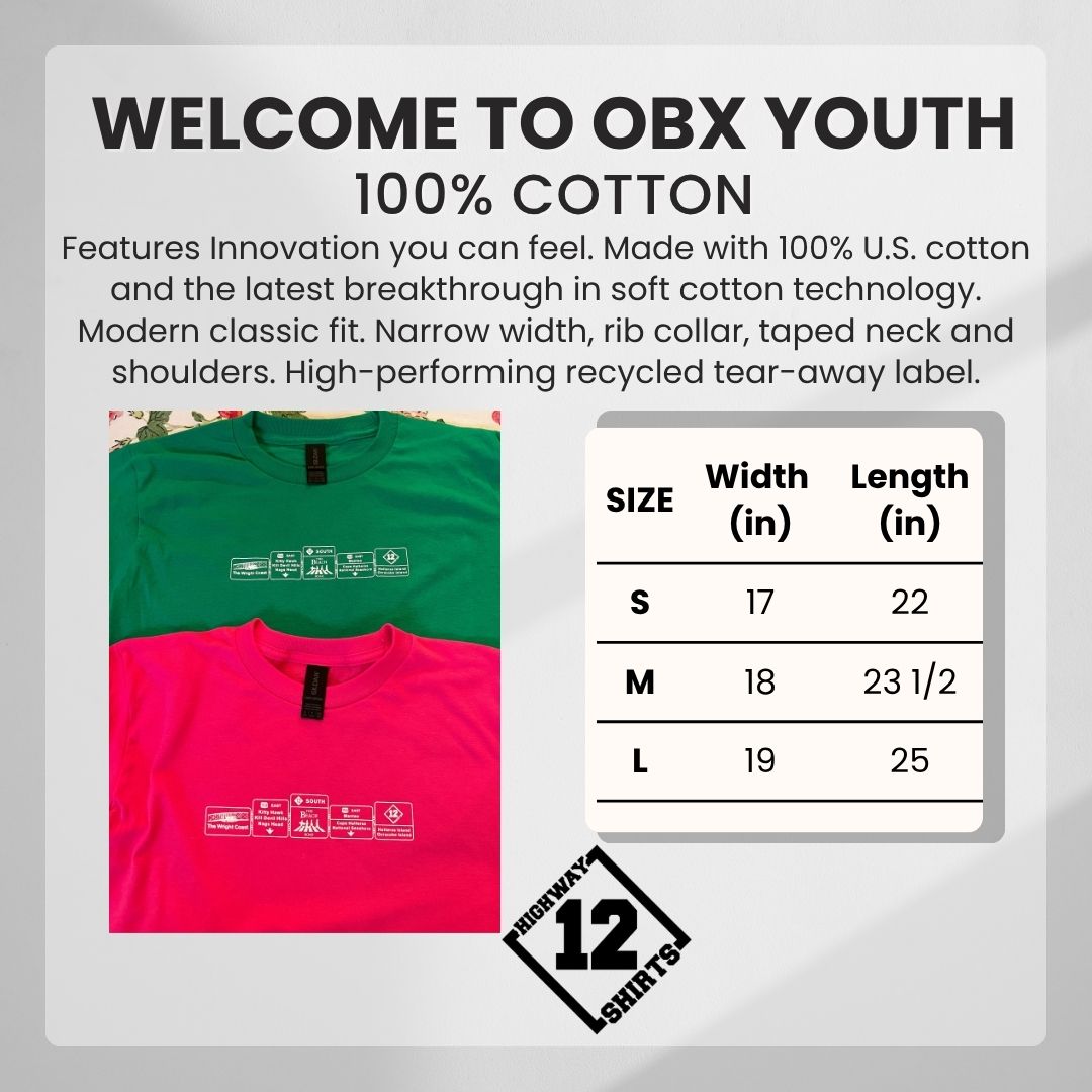 Green and pink shirt with size chart and '12 Shirts' branding on a gray background